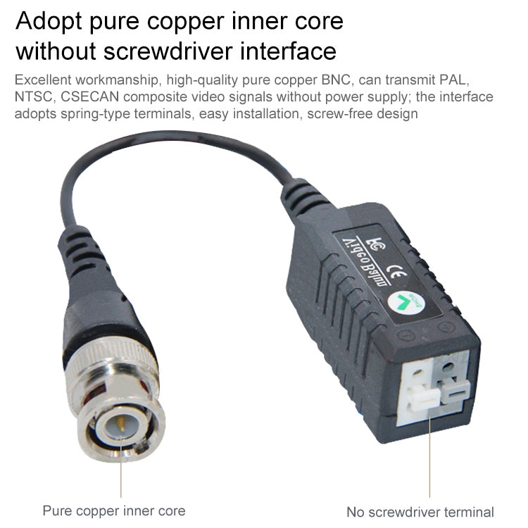 CCTV Via Twisted Pairs Passive UTP Video Transceiver, 103C CCTV Via Twisted Pairs Passive UTP Video Transceiver, 103C